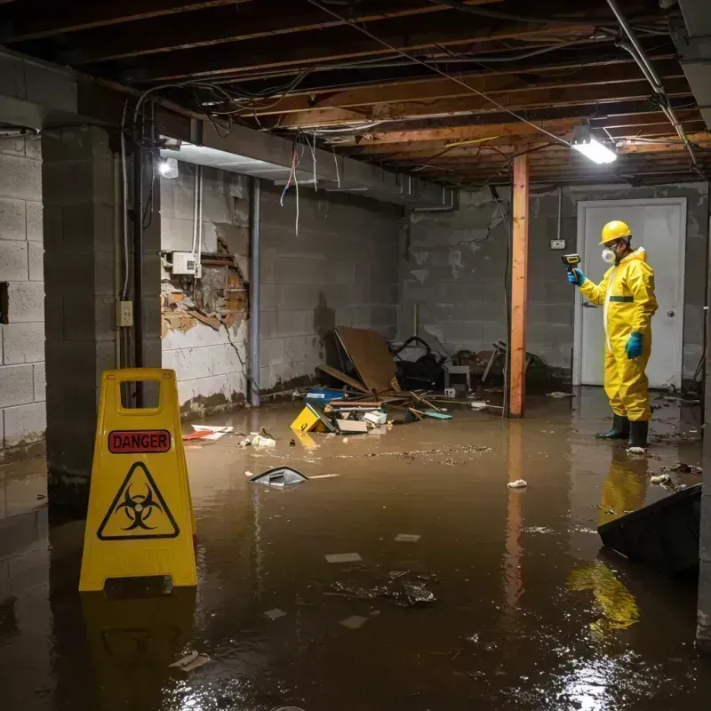 Flooded Basement Electrical Hazard in Camden, AR Property